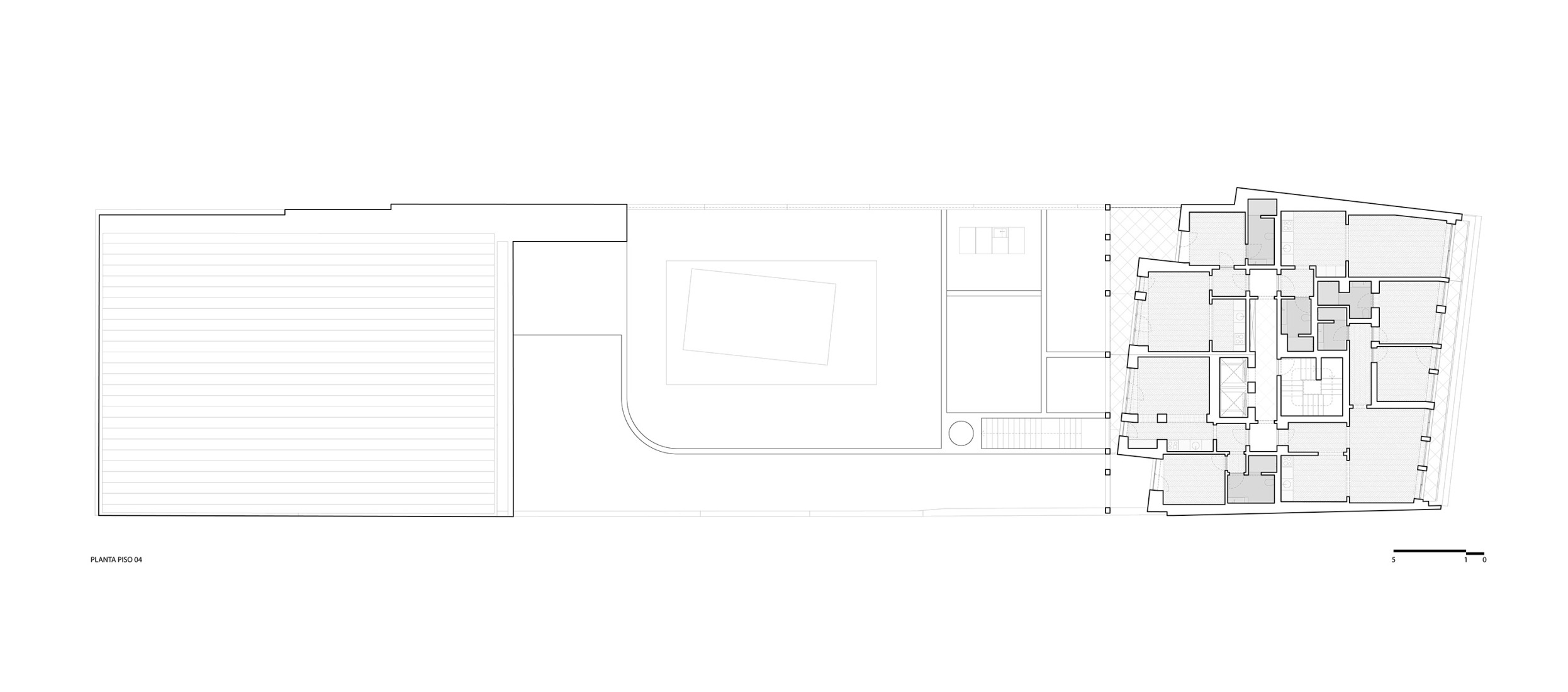 Plano de cuarta planta. Apartamentos Vila Catarina por Masslab. 