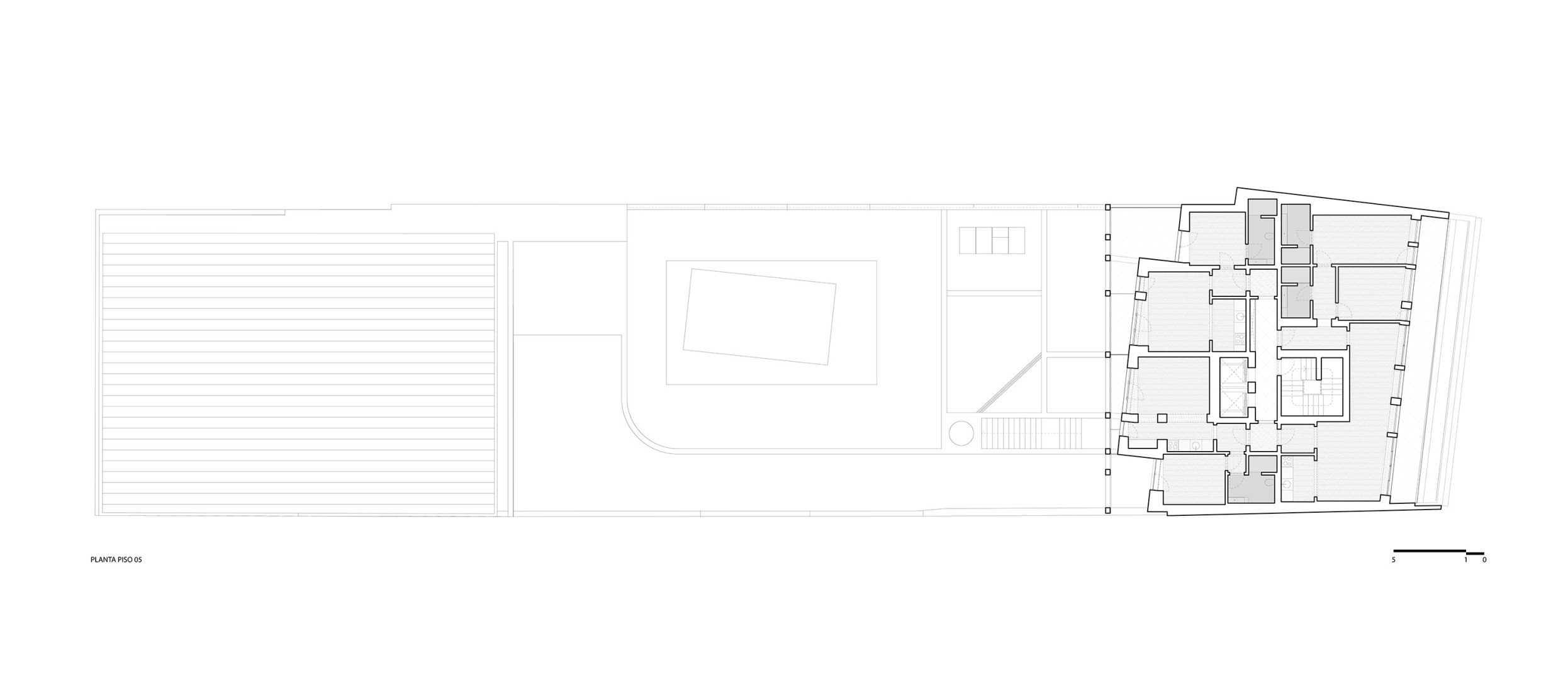 Plano de quinta planta. Apartamentos Vila Catarina por Masslab. 