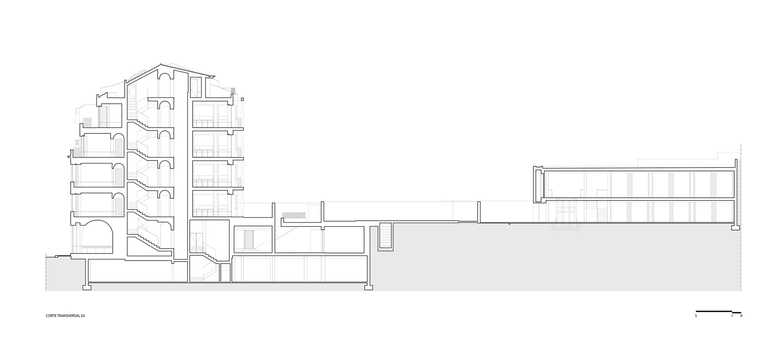Cross seSección transversal. Apartamentos Vila Catarina por Masslab. ction. Apartamentos Vila Catarina por Masslab. 