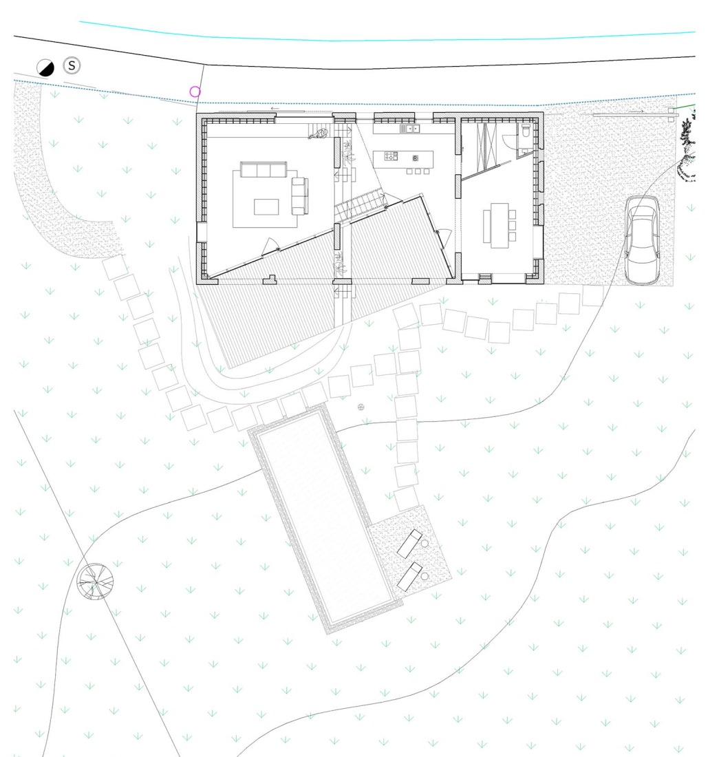 Planta baja. Casa Lyco por OYO Architects.