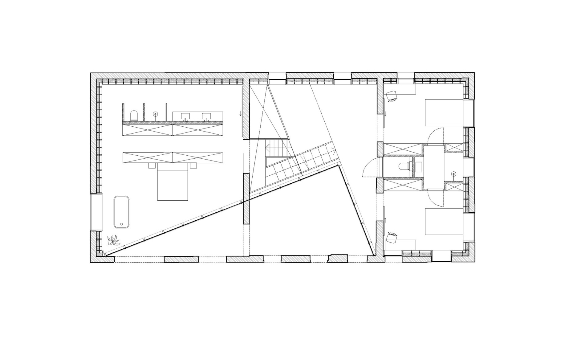 Planta primera. Casa Lyco por OYO Architects.