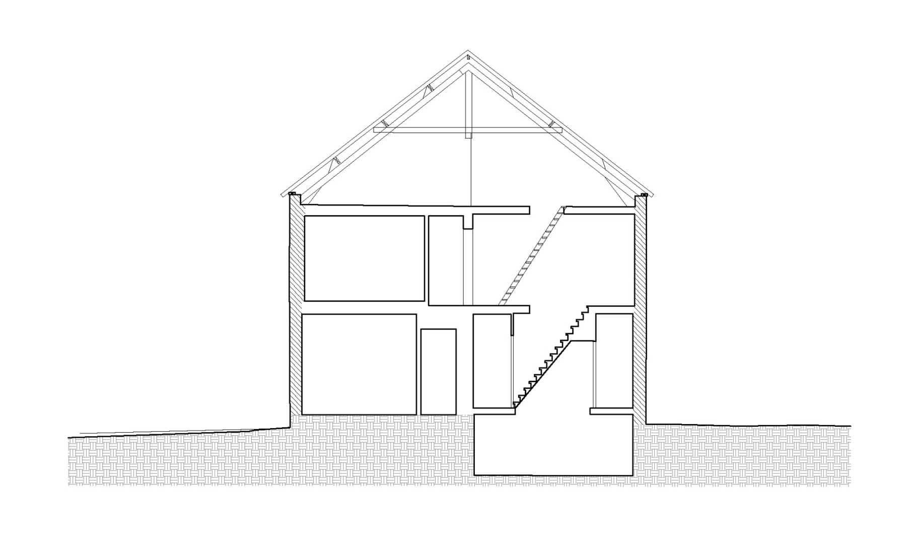 Sección transversal. Casa Lyco por OYO Architects.