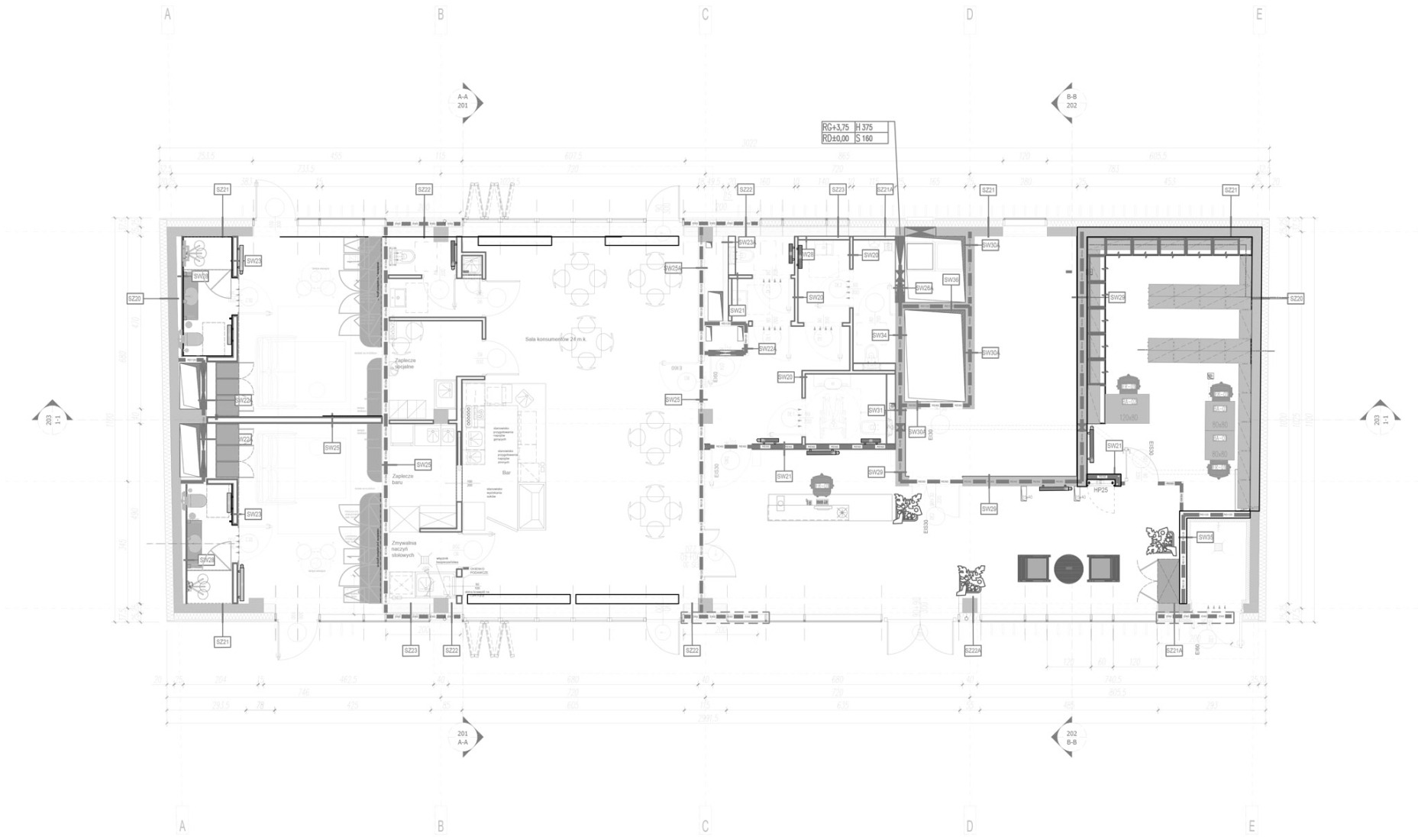 New building floor plan. House of Remembrance of the Augustow Roundup by Tremend Studio. 
