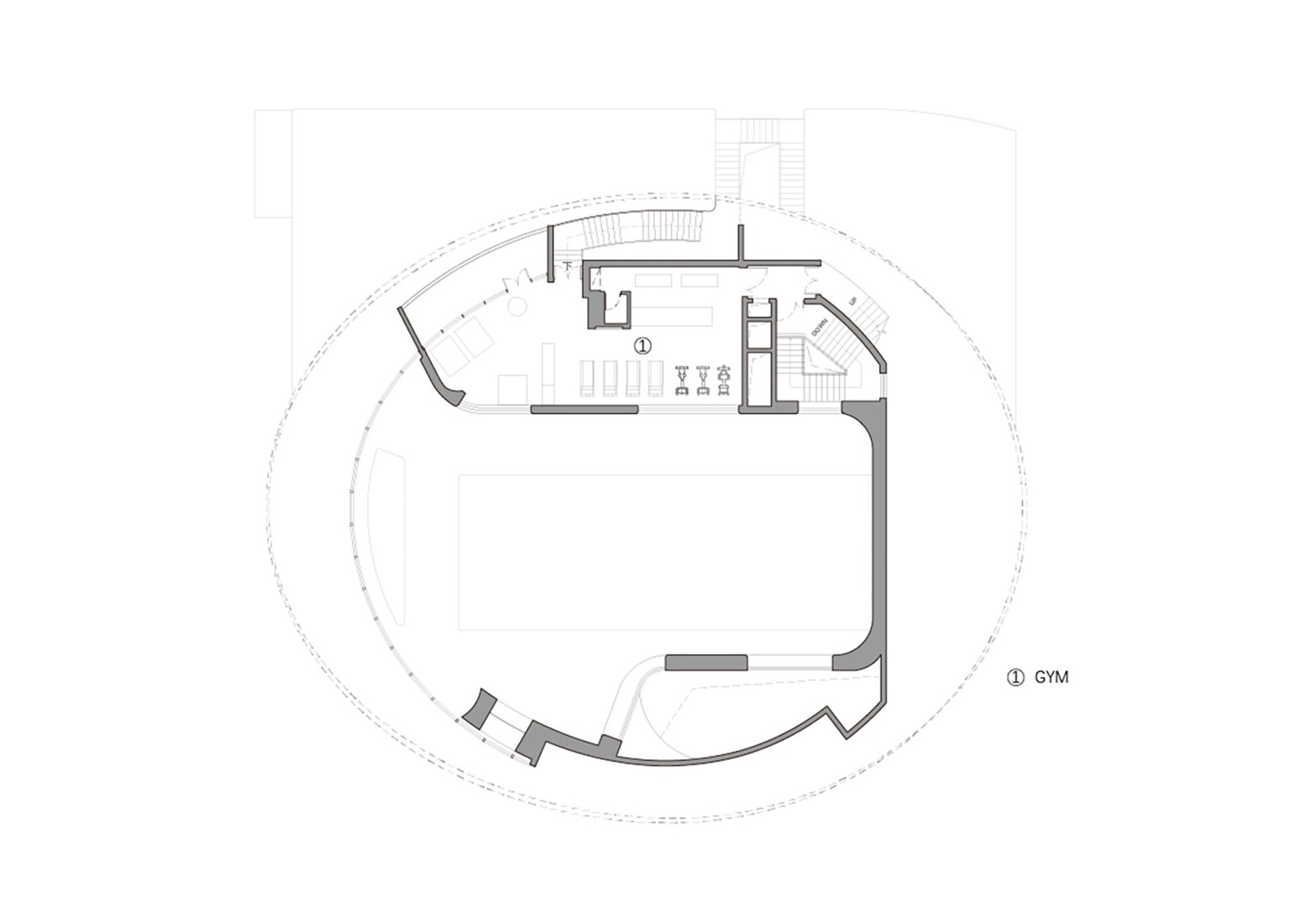Plano de planta segunda. The Rock por Wutopia Lab. 