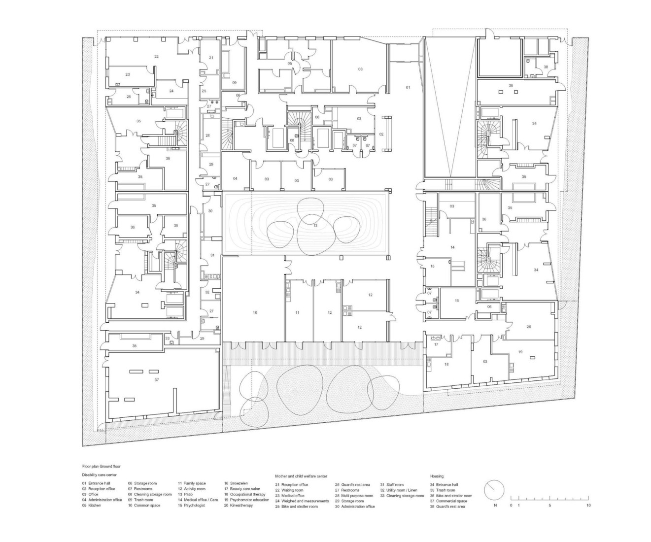 Ground floor plan. 145 Housing Units by Gausa Raveau Actarquitectura + Avenier Cornejo Architectes.