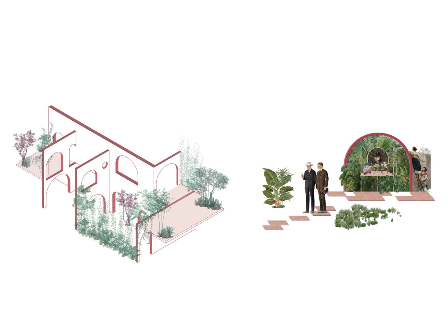 Ilustración. Centro Comunitario LGBTQ+ Casa de Rubén por Intersticial Arquitectura.