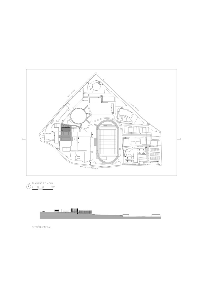 Plano de situación. Biblioteca para el Liceo Francés de Madrid por Alberto Campo Baeza.