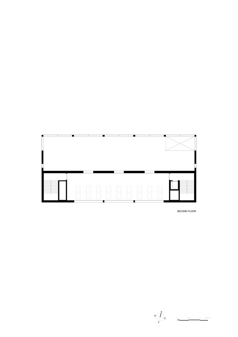 Plano de planta segunda. Biblioteca para el Liceo Francés de Madrid por Alberto Campo Baeza.