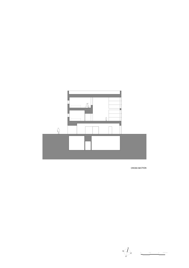 Sección. Biblioteca para el Liceo Francés de Madrid por Alberto Campo Baeza.