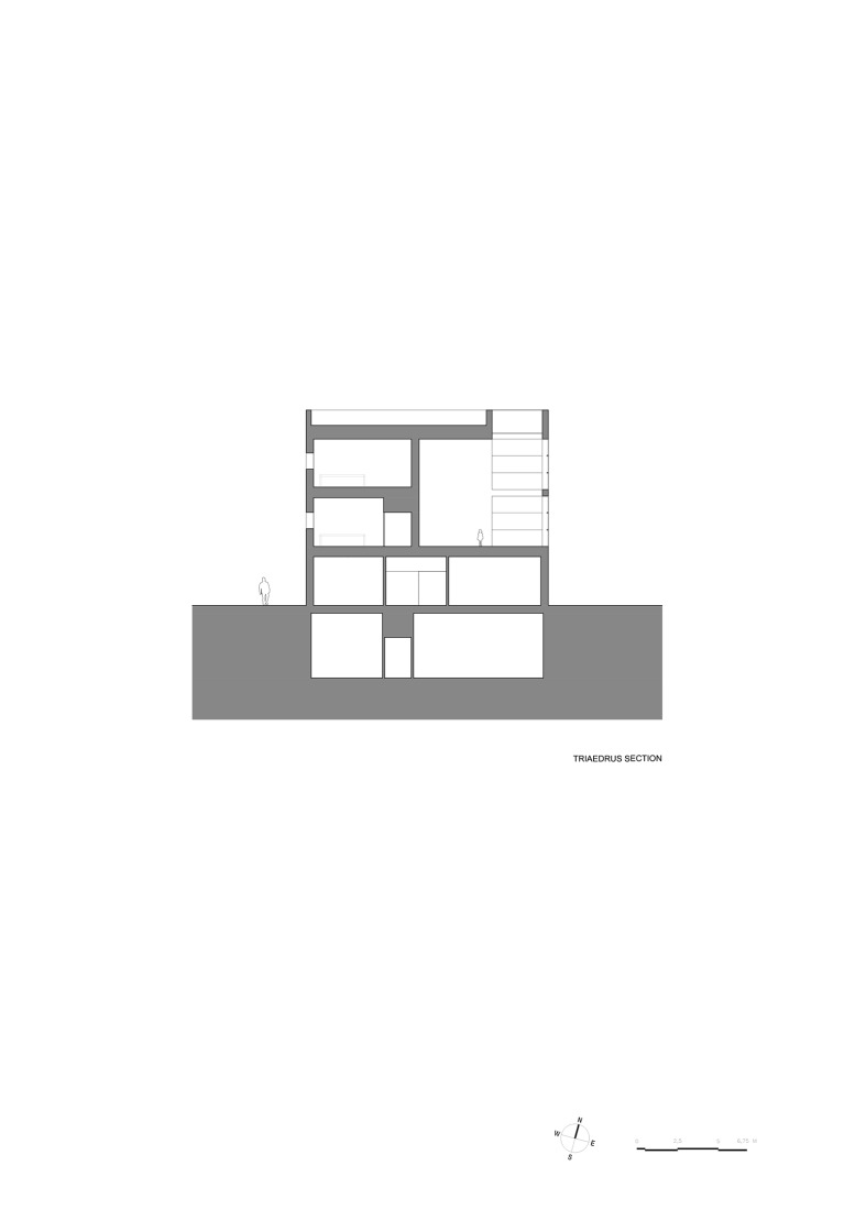 Sección. Biblioteca para el Liceo Francés de Madrid por Alberto Campo Baeza.