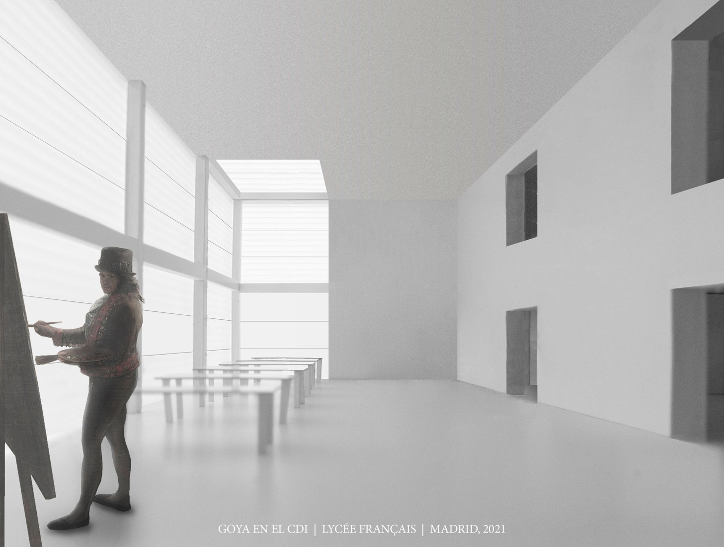 Maqueta. Biblioteca para el Liceo Francés de Madrid por Alberto Campo Baeza.
