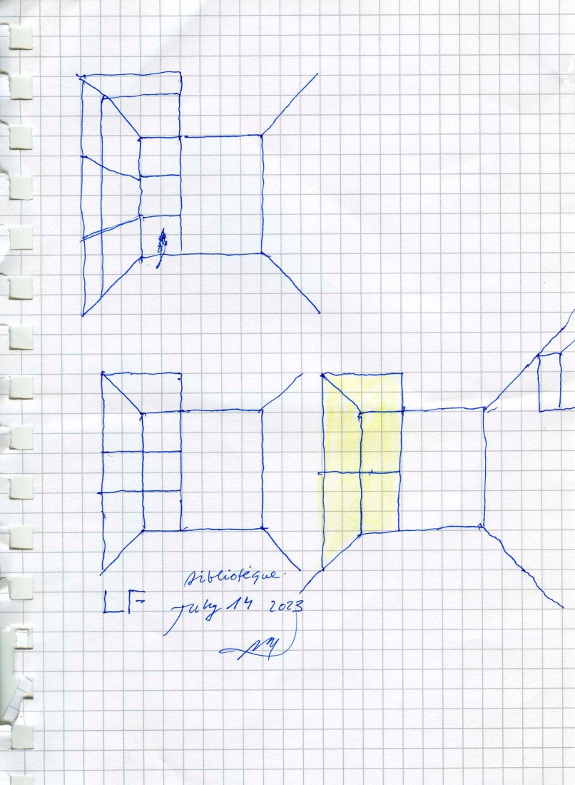 Croquis. Biblioteca para el Liceo Francés de Madrid por Alberto Campo Baeza.