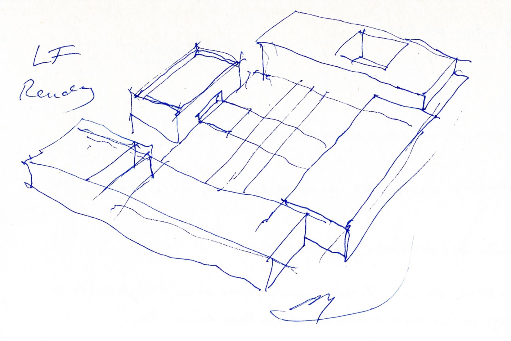 Croquis. Biblioteca para el Liceo Francés de Madrid por Alberto Campo Baeza.