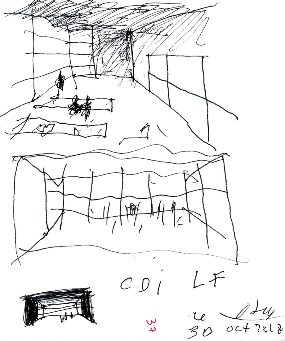 Croquis. Biblioteca para el Liceo Francés de Madrid por Alberto Campo Baeza.