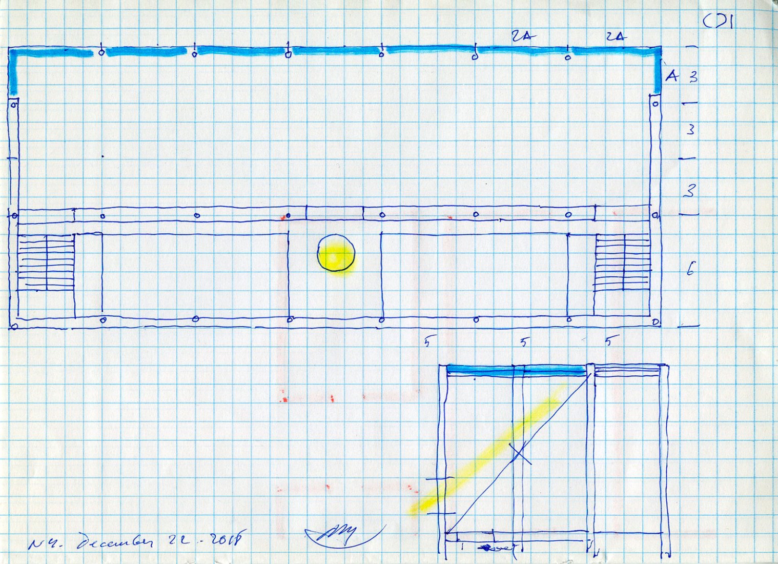Croquis. Biblioteca para el Liceo Francés de Madrid por Alberto Campo Baeza.