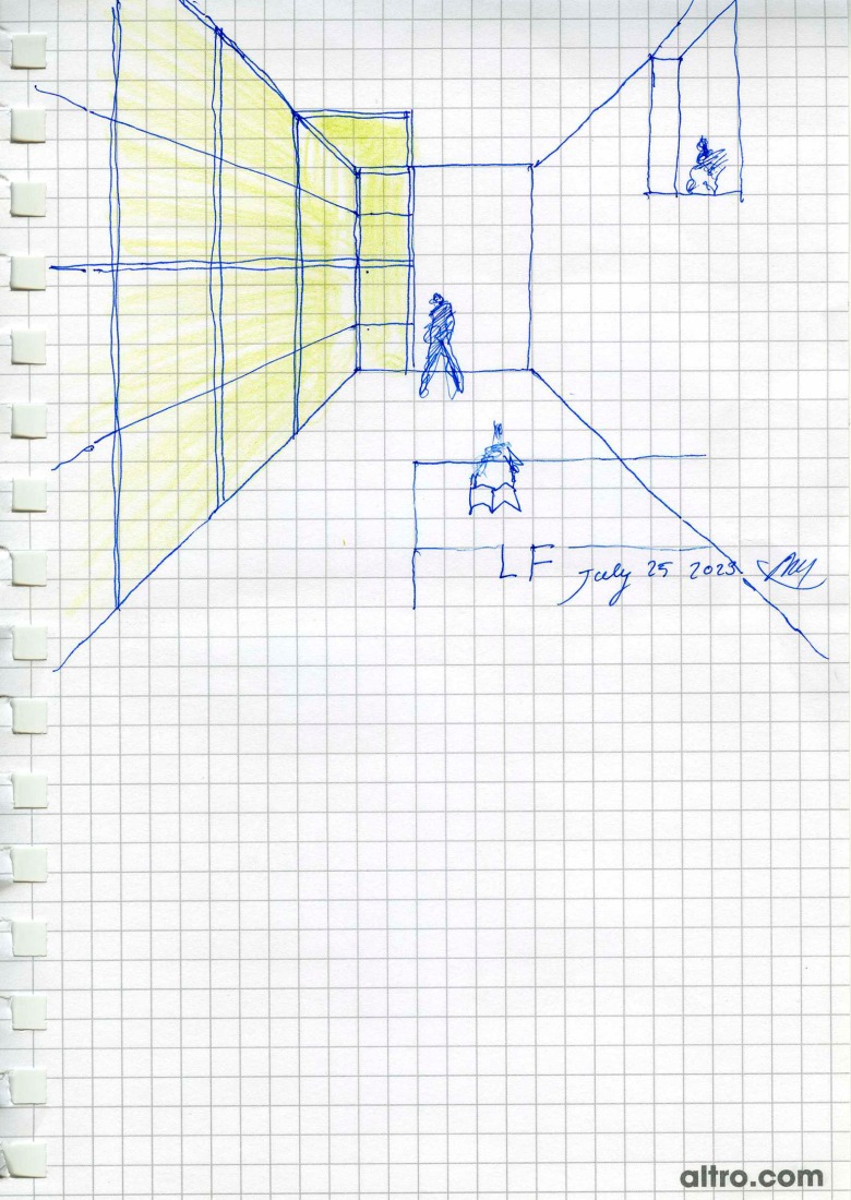 Croquis. Biblioteca para el Liceo Francés de Madrid por Alberto Campo Baeza.