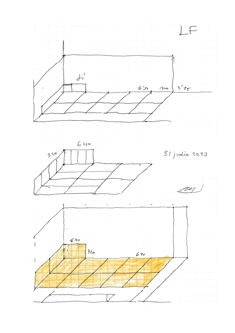 Croquis. Biblioteca para el Liceo Francés de Madrid por Alberto Campo Baeza.
