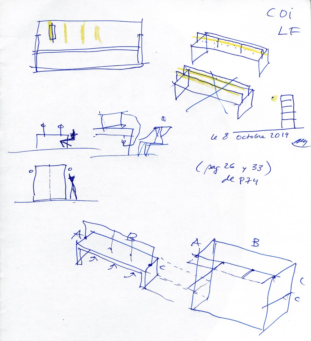 Croquis. Biblioteca para el Liceo Francés de Madrid por Alberto Campo Baeza.