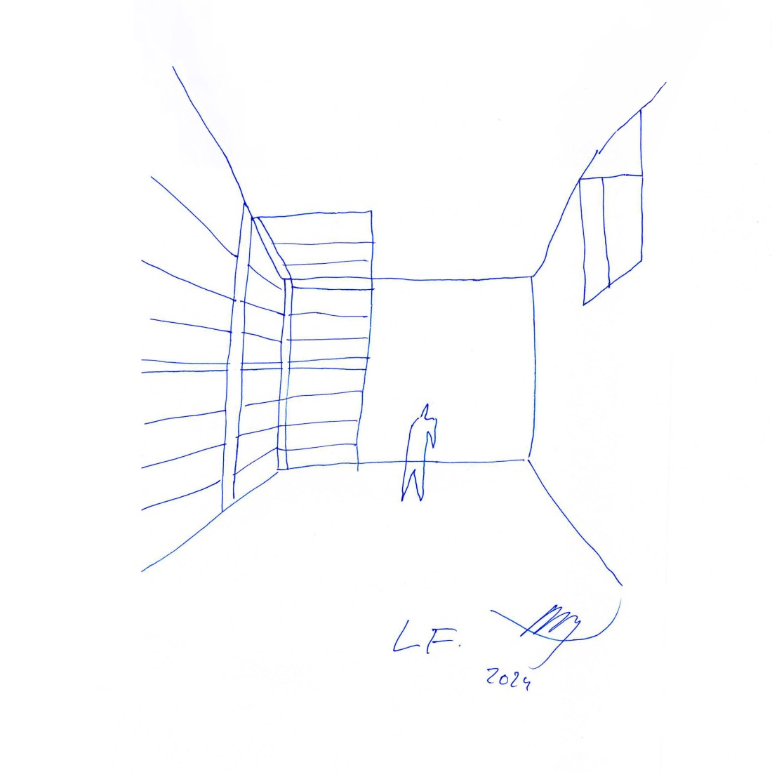 Croquis. Biblioteca para el Liceo Francés de Madrid por Alberto Campo Baeza.