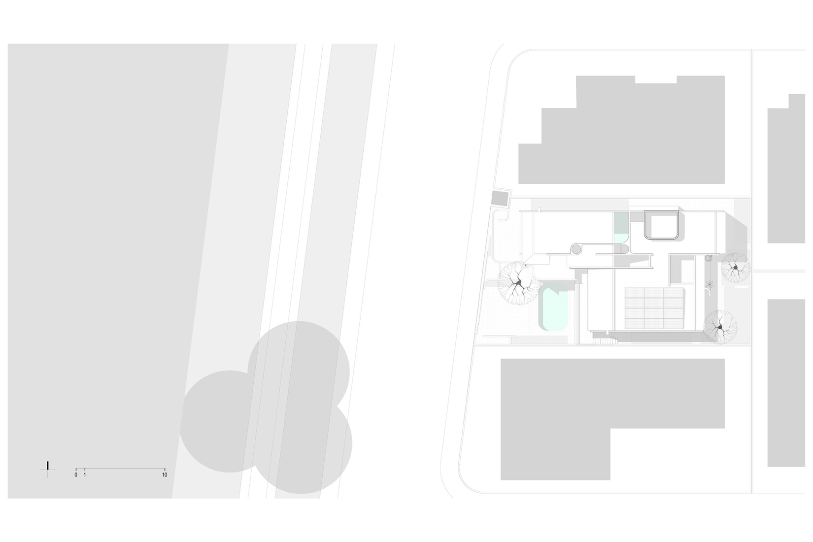 Site plan. Red House by Ángel García Arquitectura.