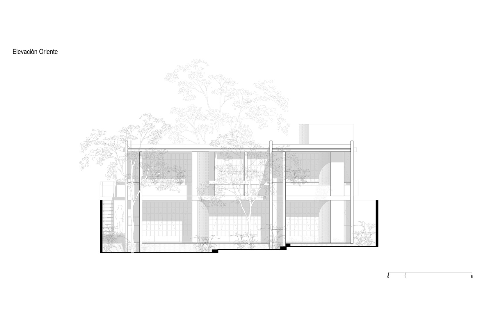 East elevation. Red House by Ángel García Arquitectura.