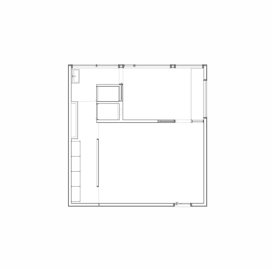 Ground floor plan. Anchorage Road Artist Studio by Ballman Khapalova.