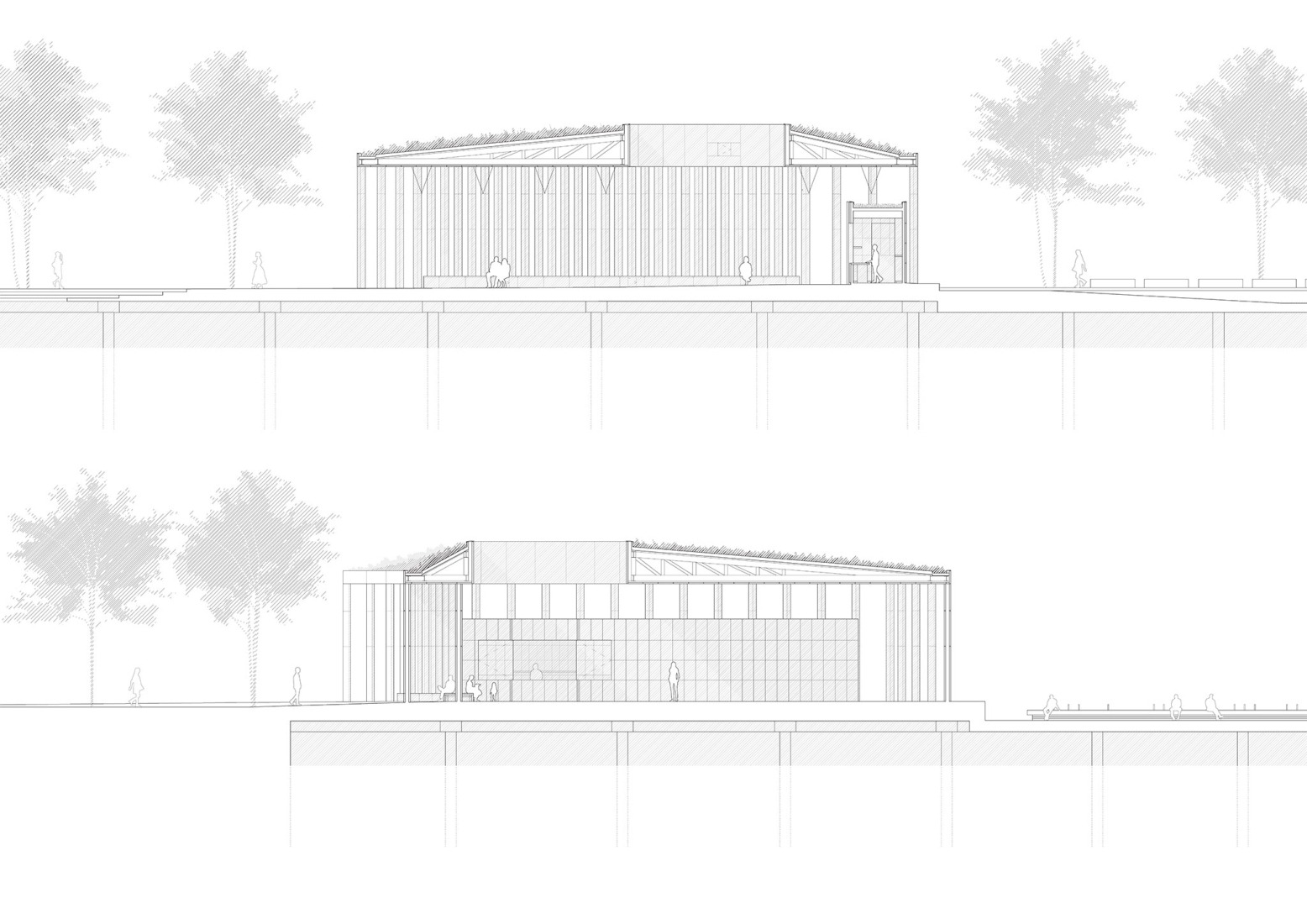 Sections. Pier Pavilion by Besley & Spresser.