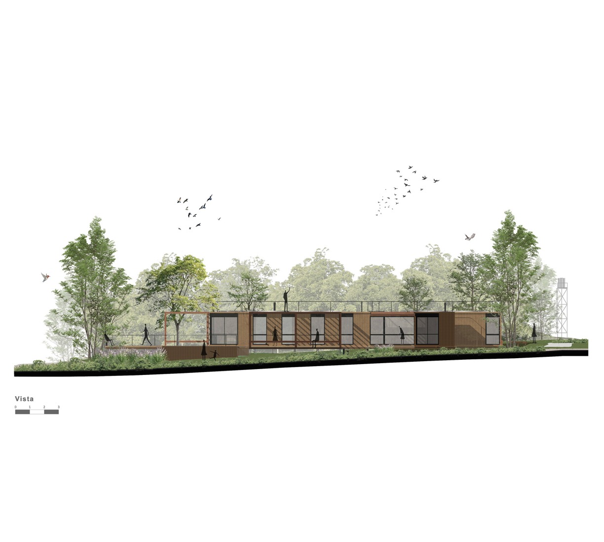 Alzado. Casa de veraneo en Chapadmalal por Estudio Borrachia. 