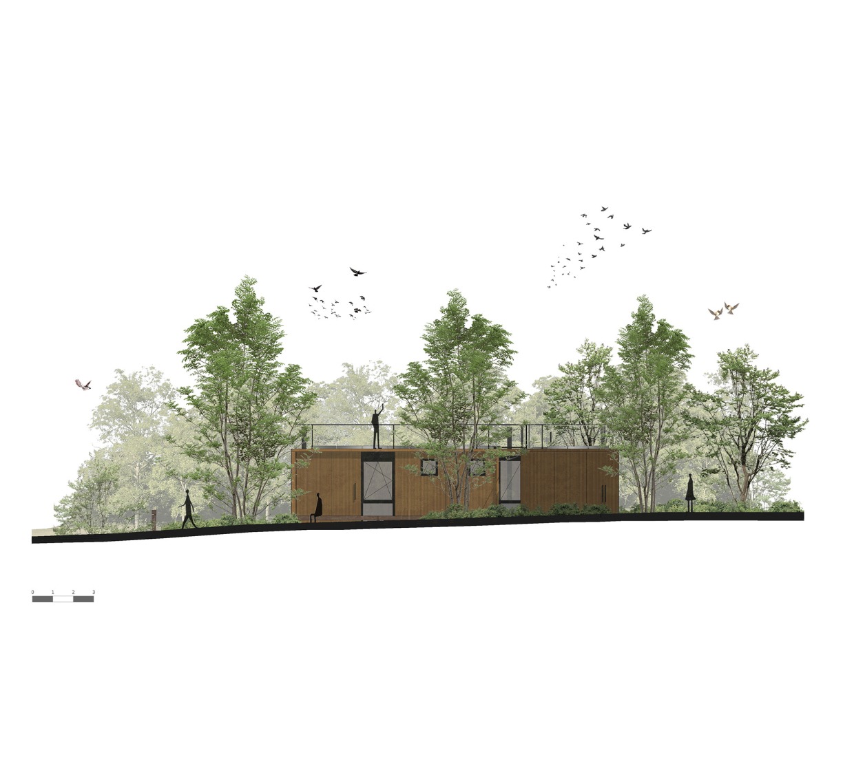 Alzado. Casa de veraneo en Chapadmalal por Estudio Borrachia. 