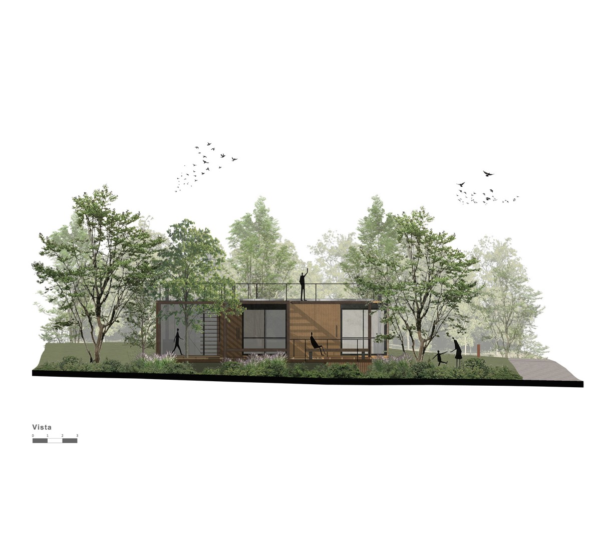 Alzado. Casa de veraneo en Chapadmalal por Estudio Borrachia. 