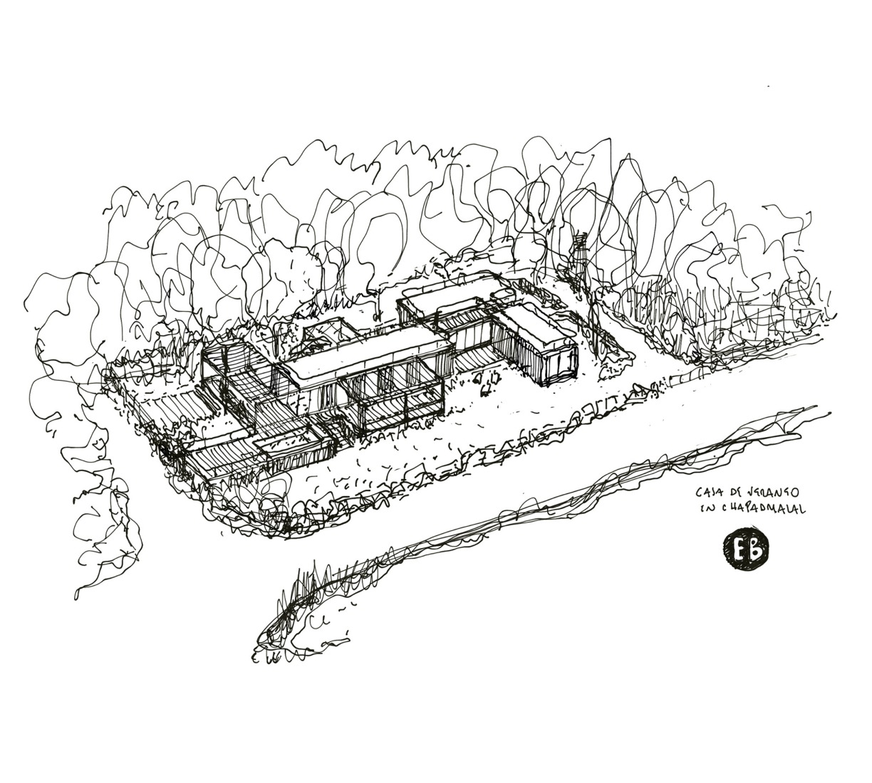 Boceto. Casa de veraneo en Chapadmalal por Estudio Borrachia. 