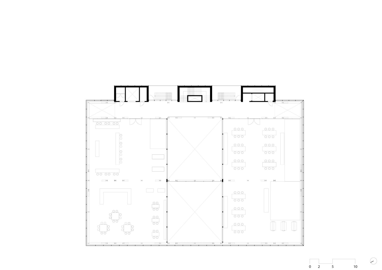 Plano de planta segunda. Cubo por Civic Architects y VDNDP.ubo por Civic Architects y VDNDP.