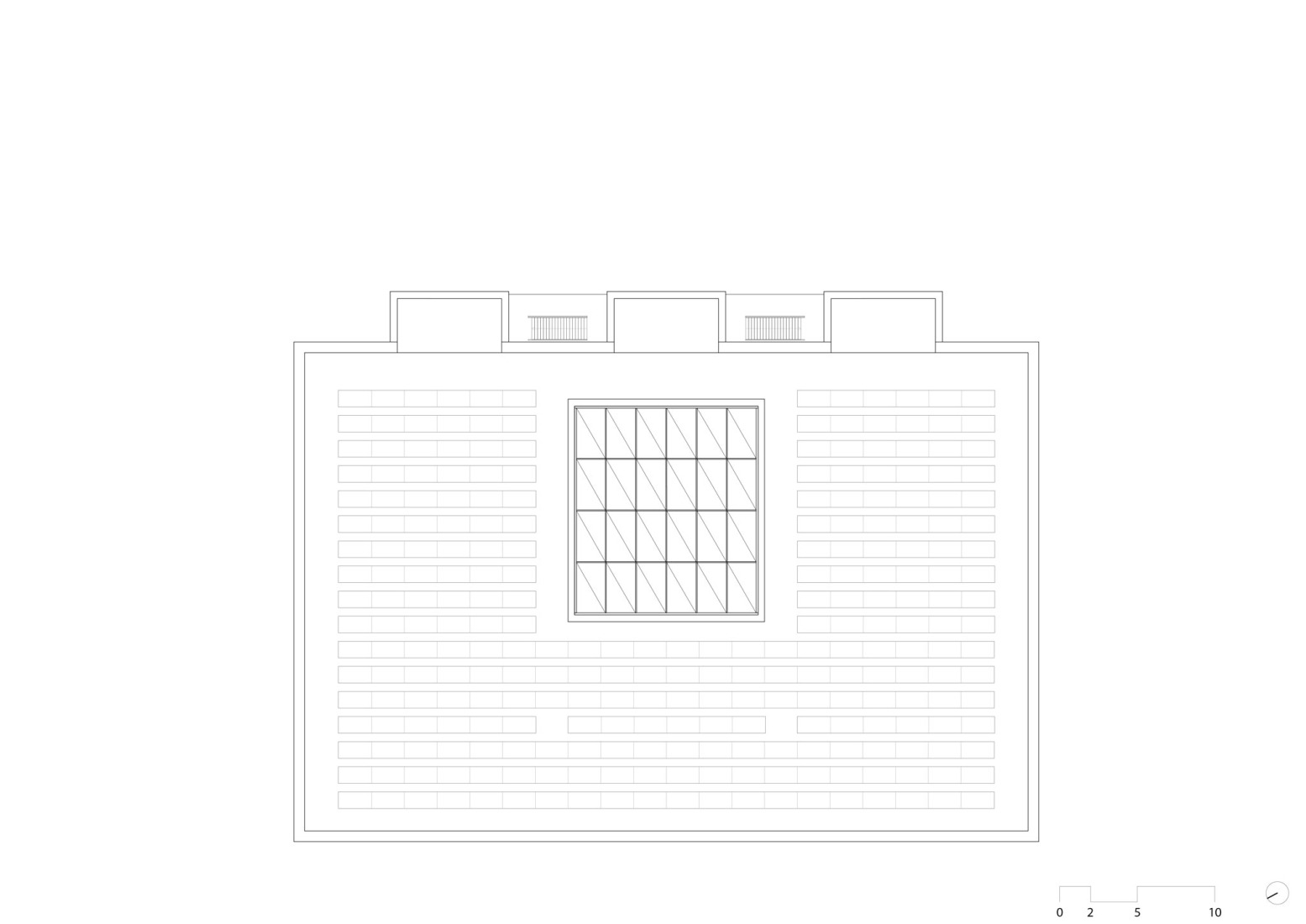 Plano de cubierta. Cubo por Civic Architects y VDNDP.ubo por Civic Architects y VDNDP.