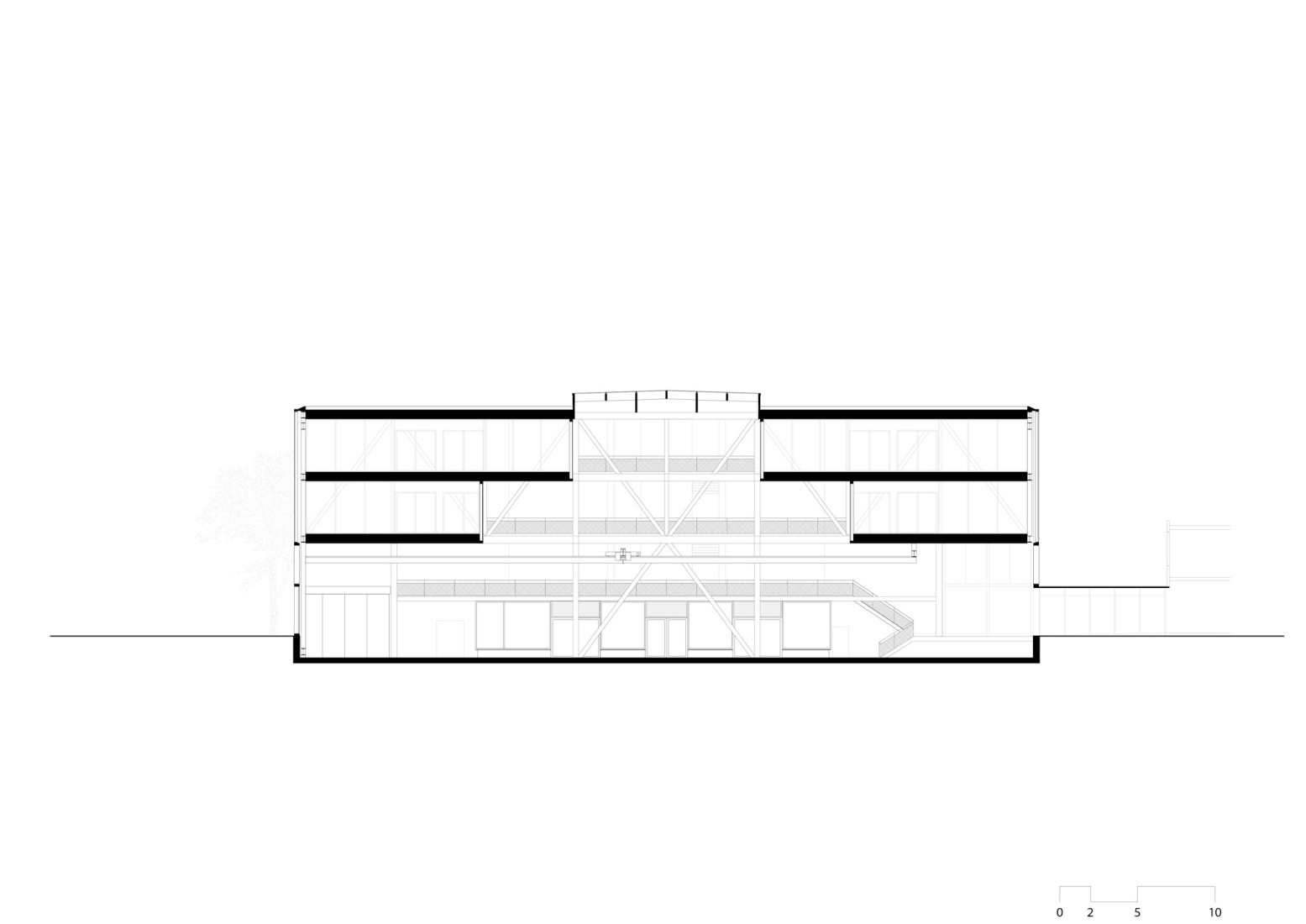 Sección. Cubo por Civic Architects y VDNDP.ubo por Civic Architects y VDNDP.