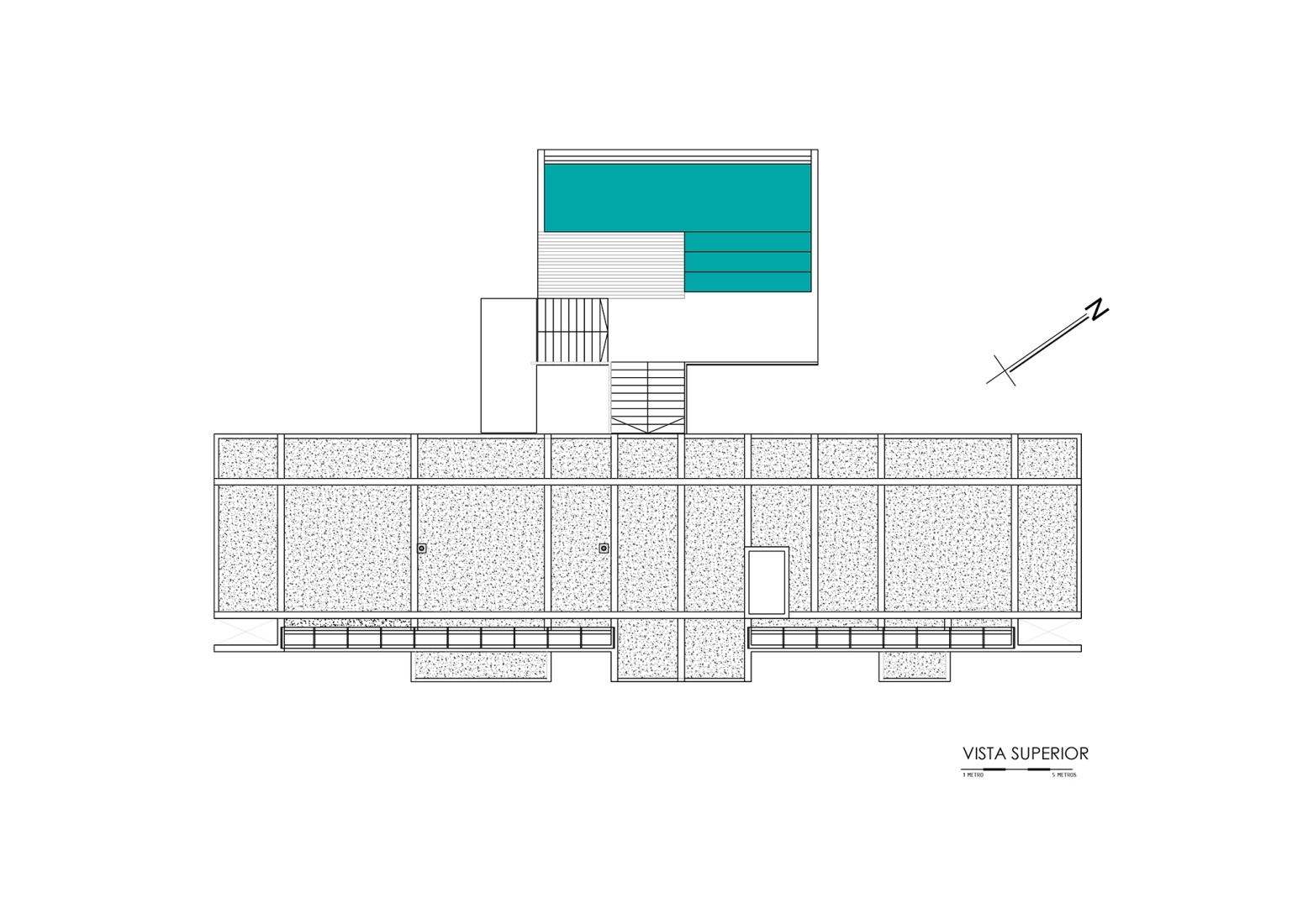 Plano de planta de cubierta. Casa en el Dragón por Cristián Nanzer.