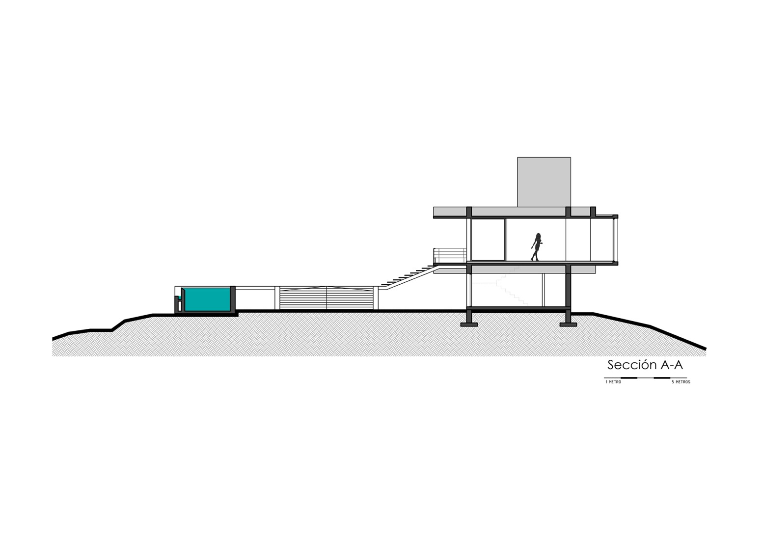 Sección. Casa en el Dragón por Cristián Nanzer.