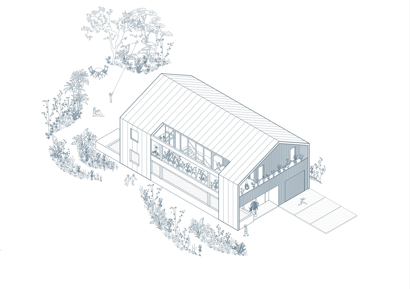 Axonometría. Casa Nichi por Dodds Estudio.