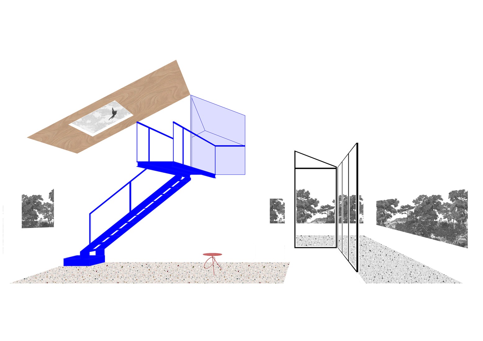 Perspectiva terraza. Casa Nichi por Dodds Estudio.