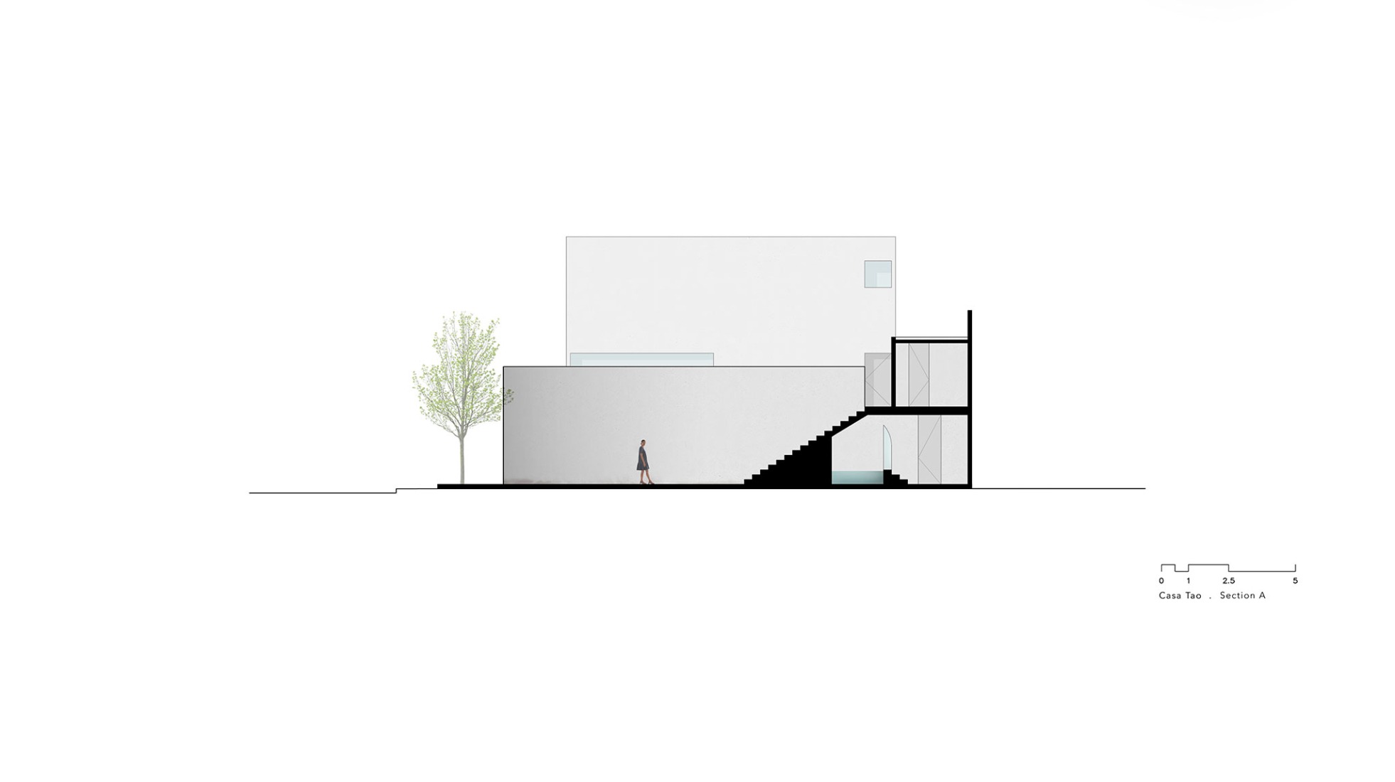 Sección A. Casa Tao por HW Studio.