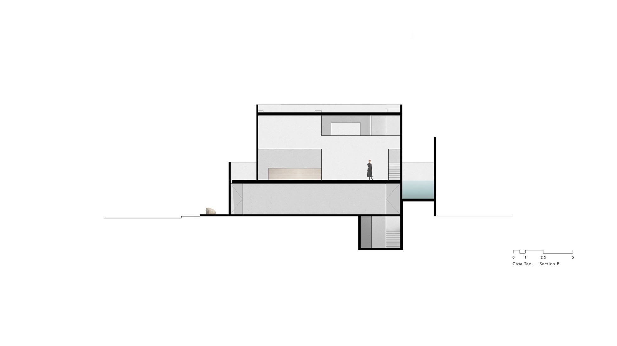 Sección B. Casa Tao por HW Studio.