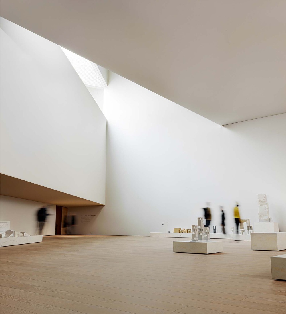 Vista desde la galería 1. Nuevo Museo de Arquitectura y Diseño de Helsinki. Proyecto ganador: Kumma, por JKMM Architects. Visualización por MIR y JKMM Architects.