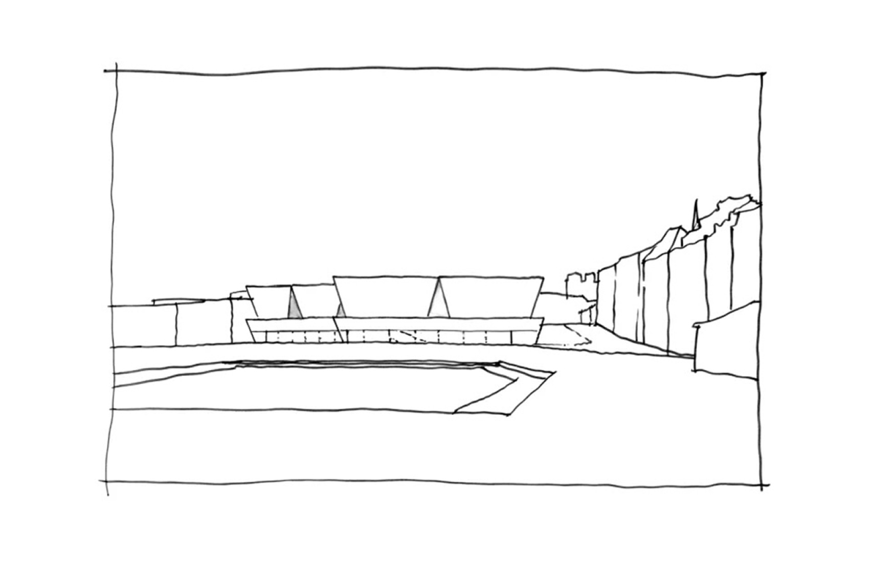 Croquis. Nuevo Museo de Arquitectura y Diseño de Helsinki. Proyecto ganador: Kumma, por JKMM Architects.