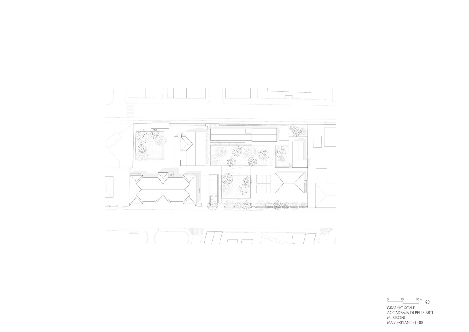 Site plan. Academy of Fine Arts “M.Sironi” by Studio Associato di Architettura LERUA.