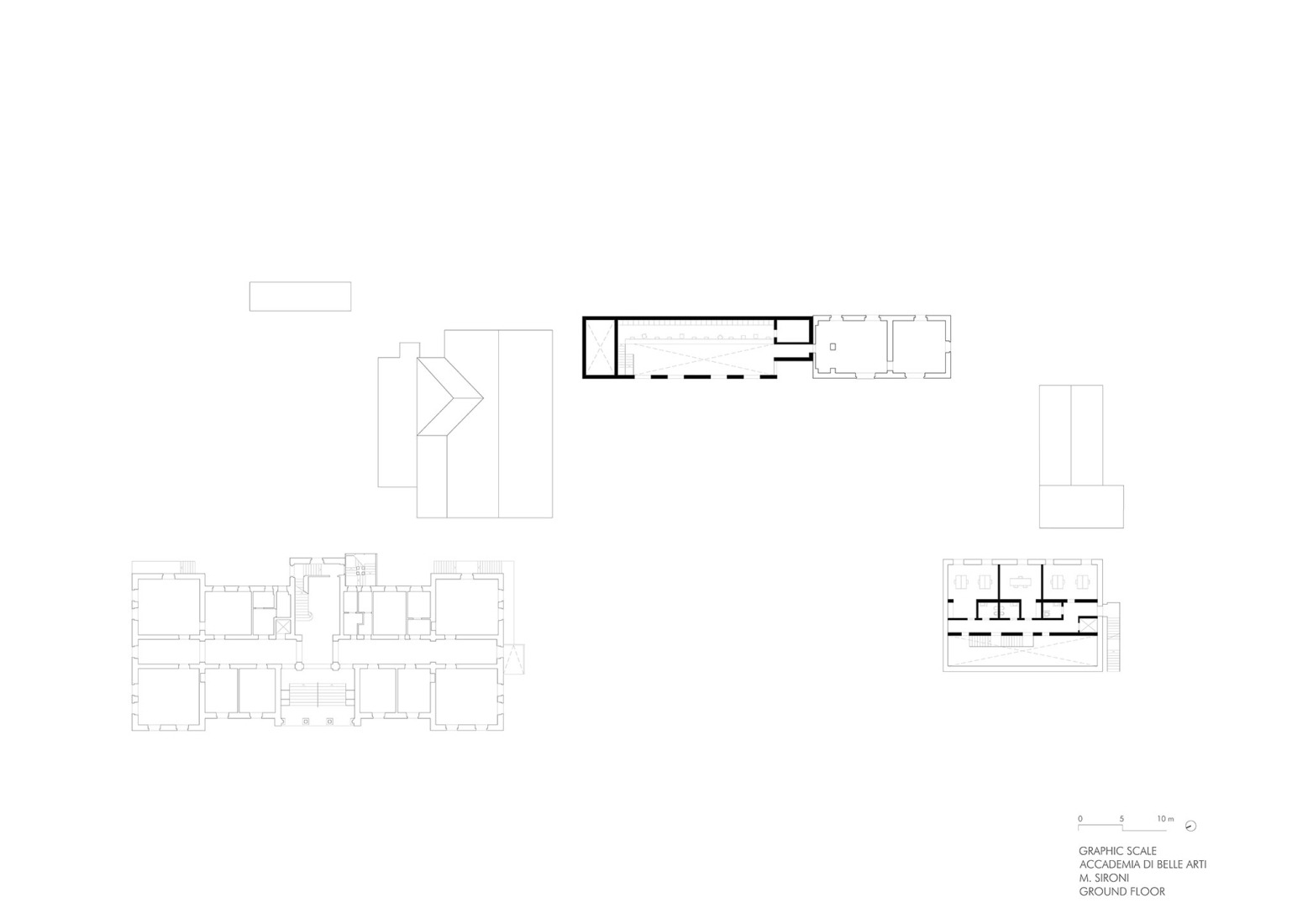 Ground floor plan. Academy of Fine Arts “M.Sironi” by Studio Associato di Architettura LERUA.