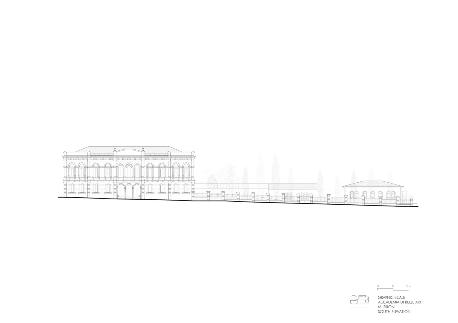 South elevation. Academy of Fine Arts “M.Sironi” by Studio Associato di Architettura LERUA.