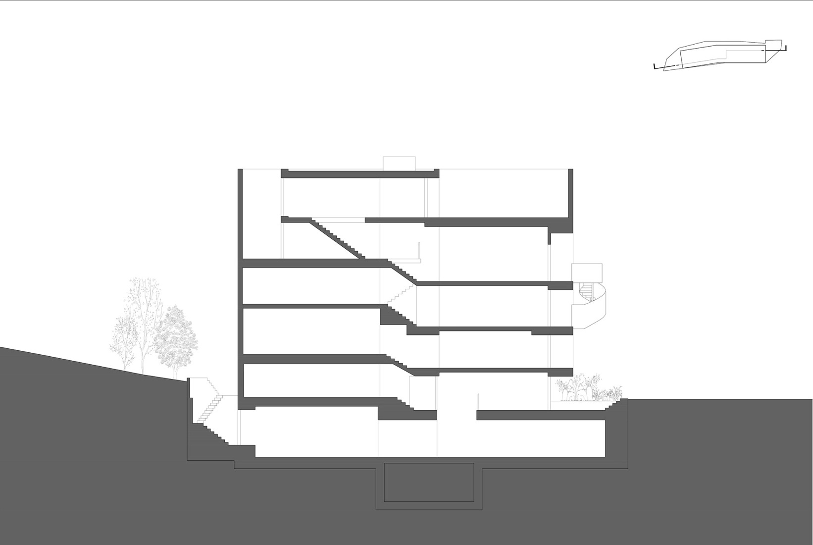 Longitudinal section. Hannam Place by One O One Architects.