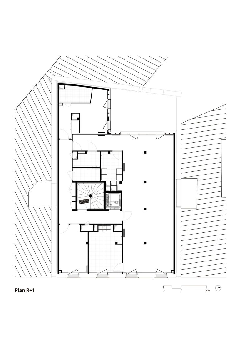 First floor plan. Emmaüs Clignancourt by SOA Architectes.