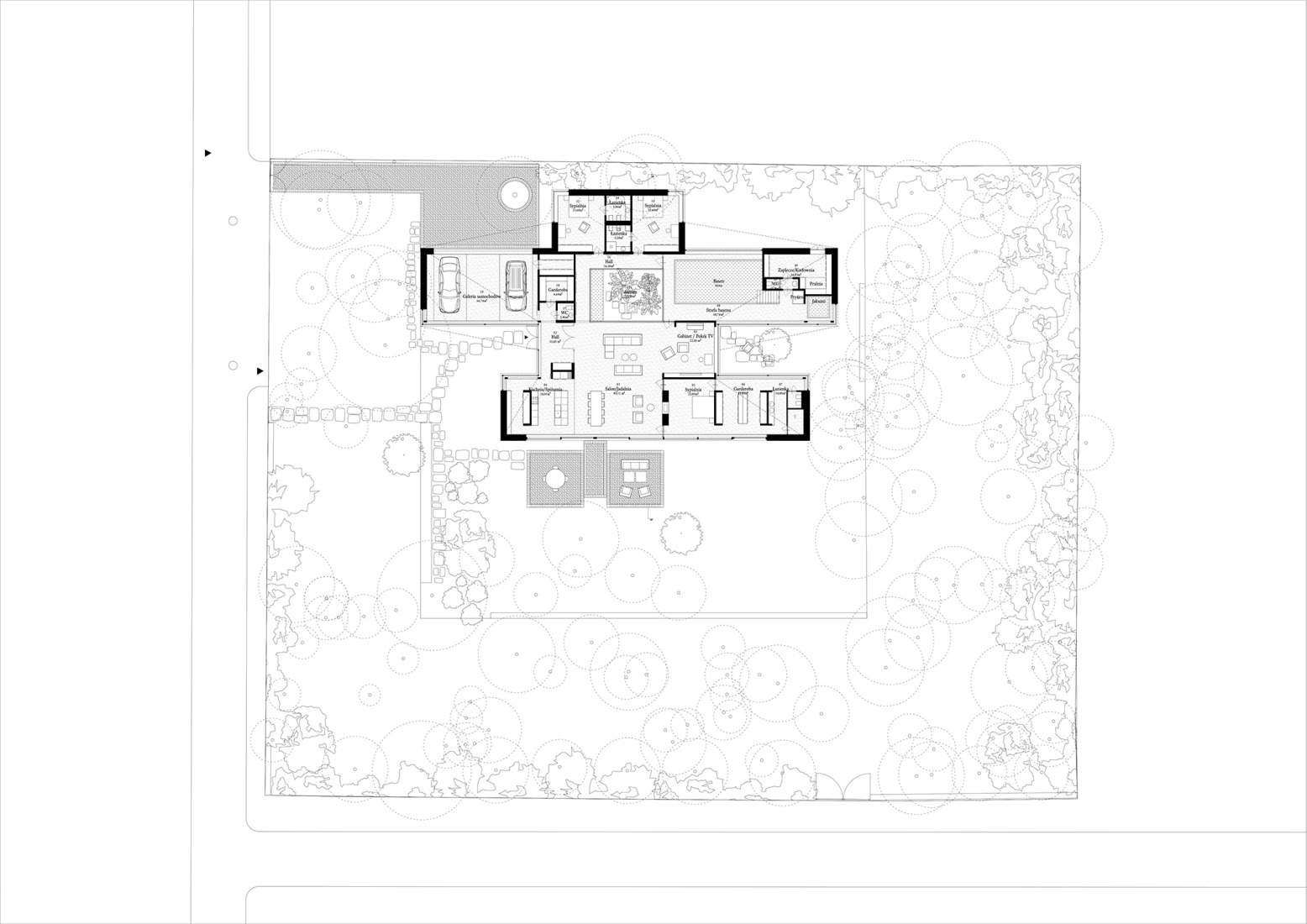 Plano de planta baja. La Casa de los Viajeros por Wojciech Kotecki y Katarzyna Mach.