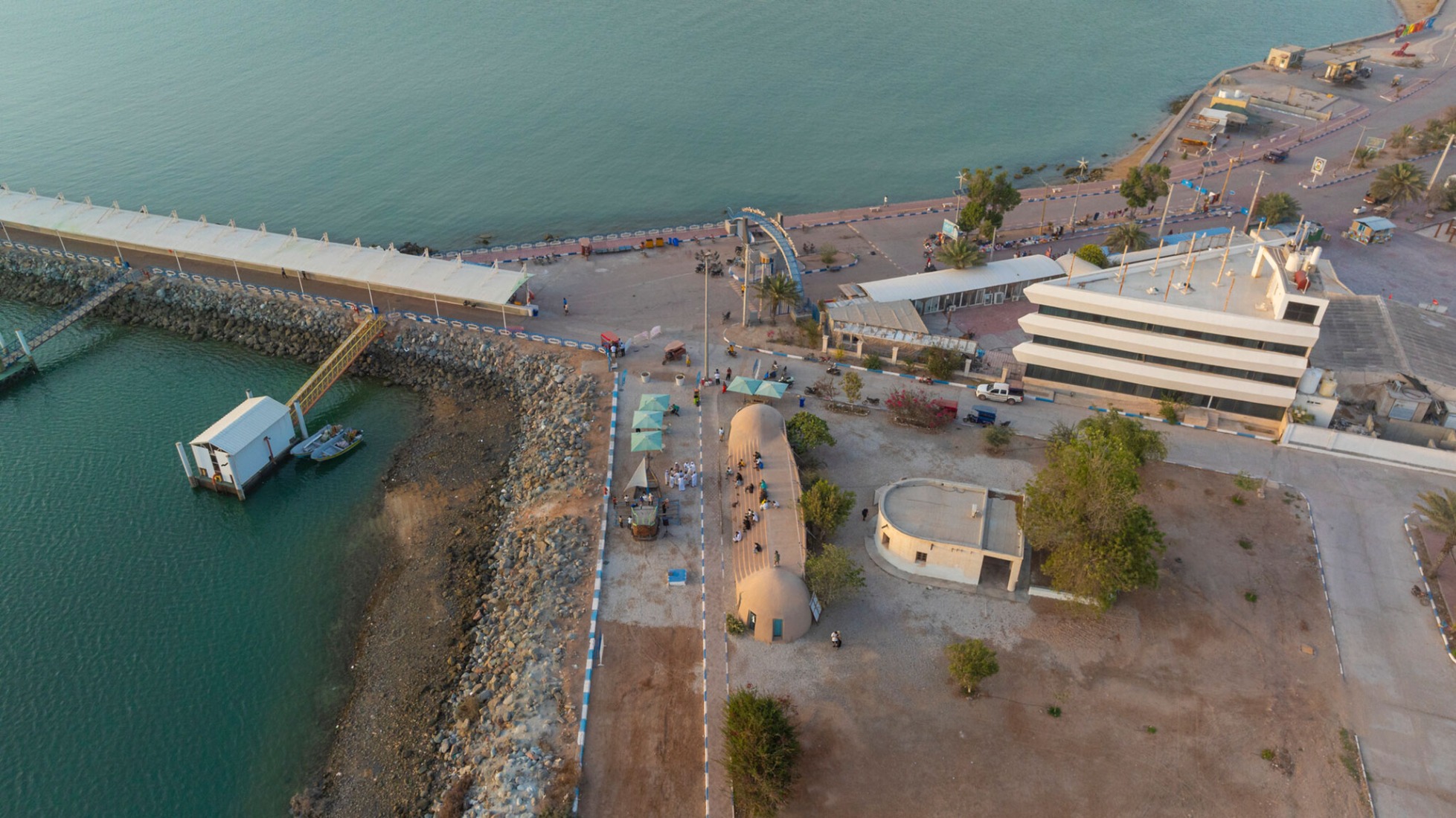 Rong Cultural Centre stands out as a unique form and activates public space at the dock entry. Majara Residence and Community Redevelopment by ZAV Architects. Photograph by Deed Studio. Image courtesy of Aga Khan Trust for Culture. Rong Cultural Centre stands out as a unique form and activates public space at the dock entry. Majara Residence and Community Redevelopment by ZAV Architects. Photograph by Deed Studio. Image courtesy of Aga Khan Trust for Culture.