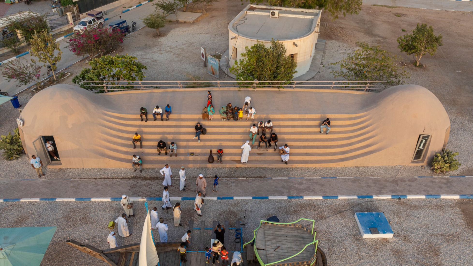 The first built intervention, Rong Cultural Centre, is a walkable public space located in the main port of Hormuz. It includes a café, and hosts various community and cultural events for both locals and tourists. Majara Residence and Community Redevelopment by ZAV Architects. Photograph by Deed Studio. Image courtesy of Aga Khan Trust for Culture. The first built intervention, Rong Cultural Centre, is a walkable public space located in the main port of Hormuz. It includes a café, and hosts various community and cultural events for both locals and tourists. Majara Residence and Community Redevelopment by ZAV Architects. Photograph by Deed Studio. Image courtesy of Aga Khan Trust for Culture.